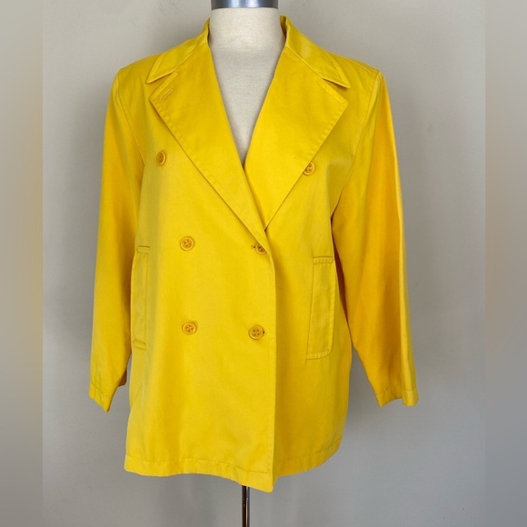 Emanuel Ungaro Jackets & Blazers - 90’s EMANUEL UNGARO Yellow Double Breasted Pea Coat Jacket L